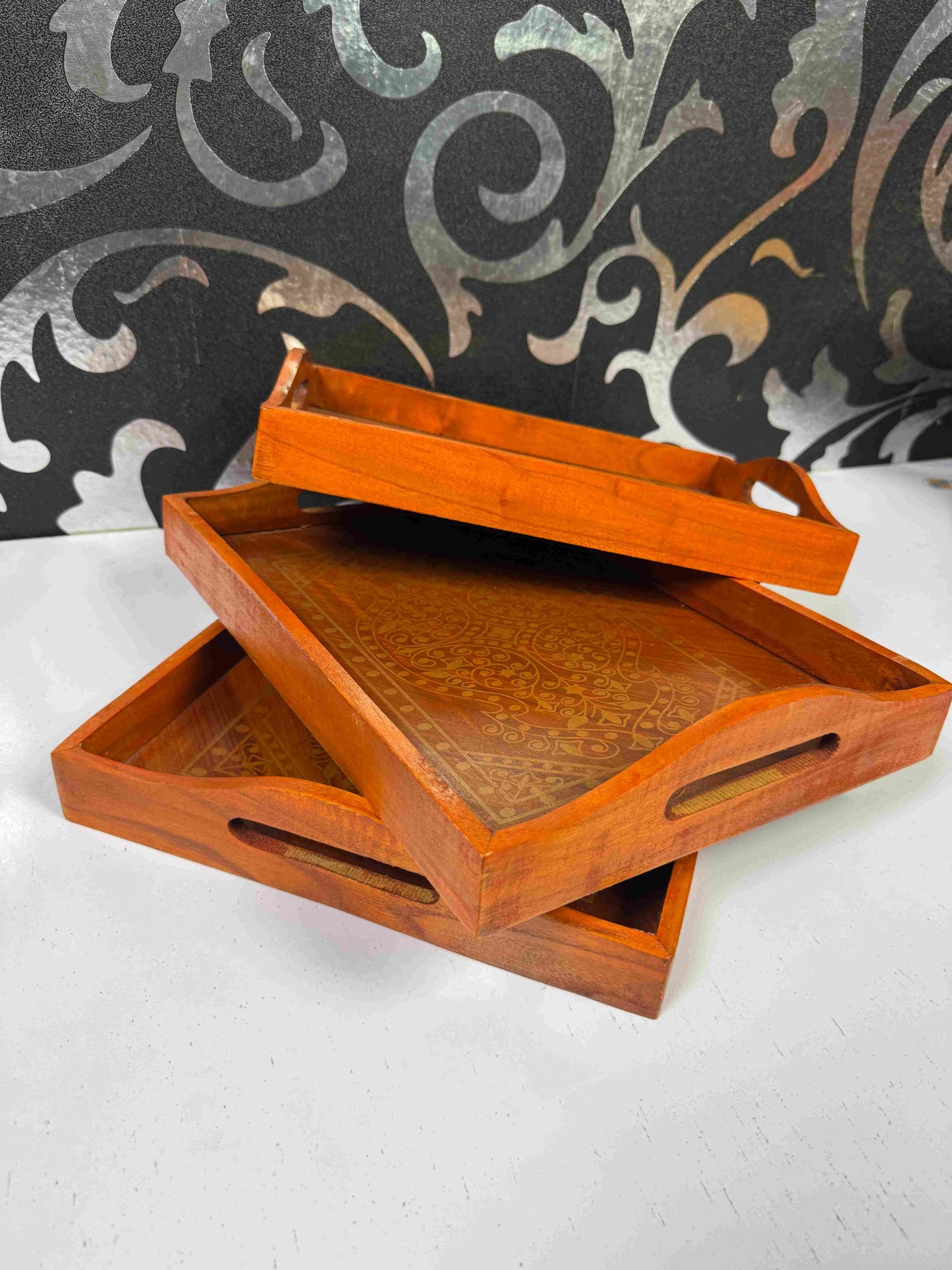 printed tray set
