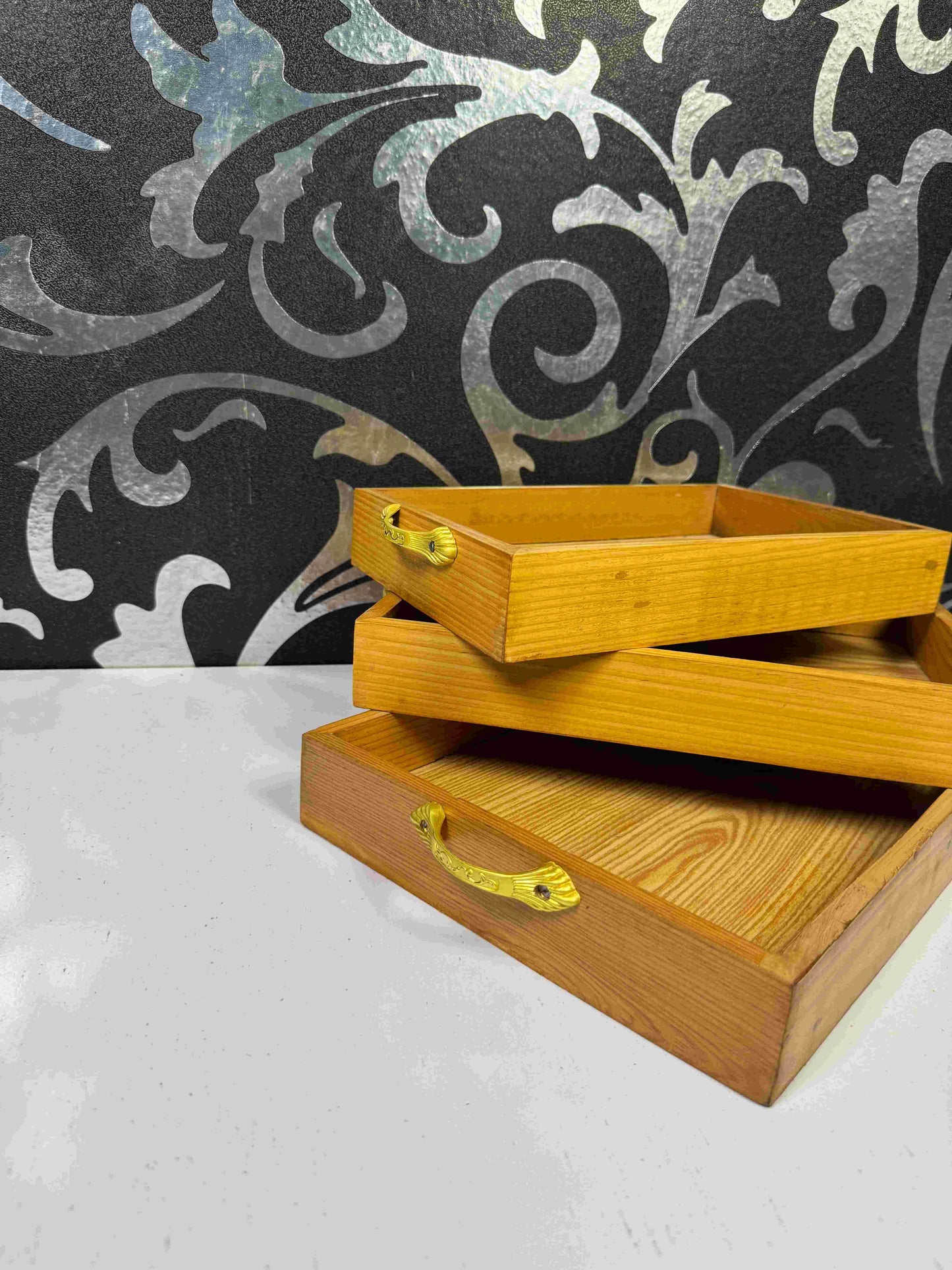 wooden tray set 0012