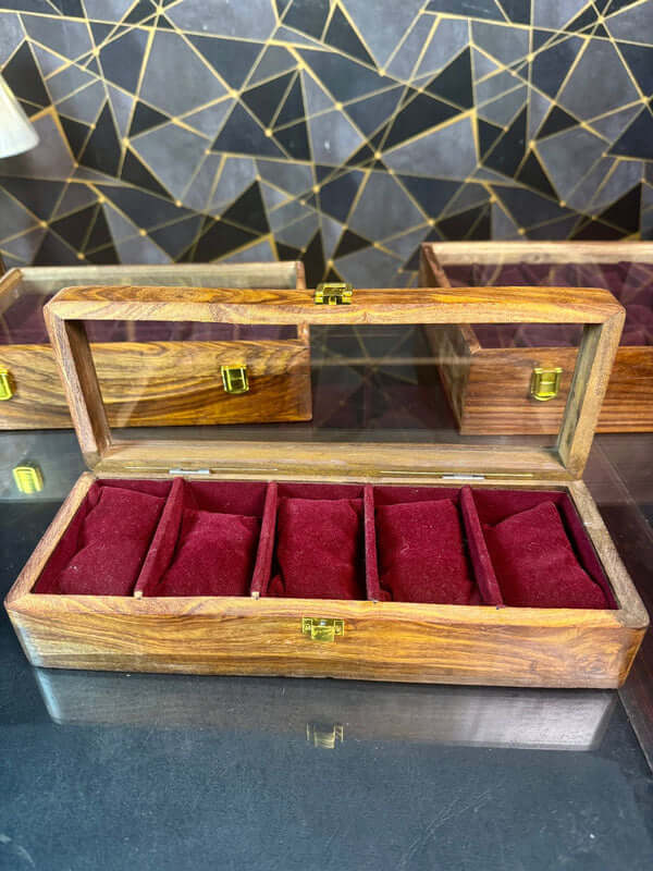 5-Slot Wooden Watch Box