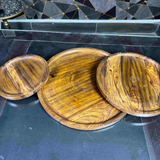 wooden plate set