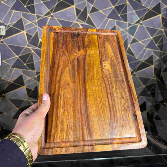 square shape wood platter