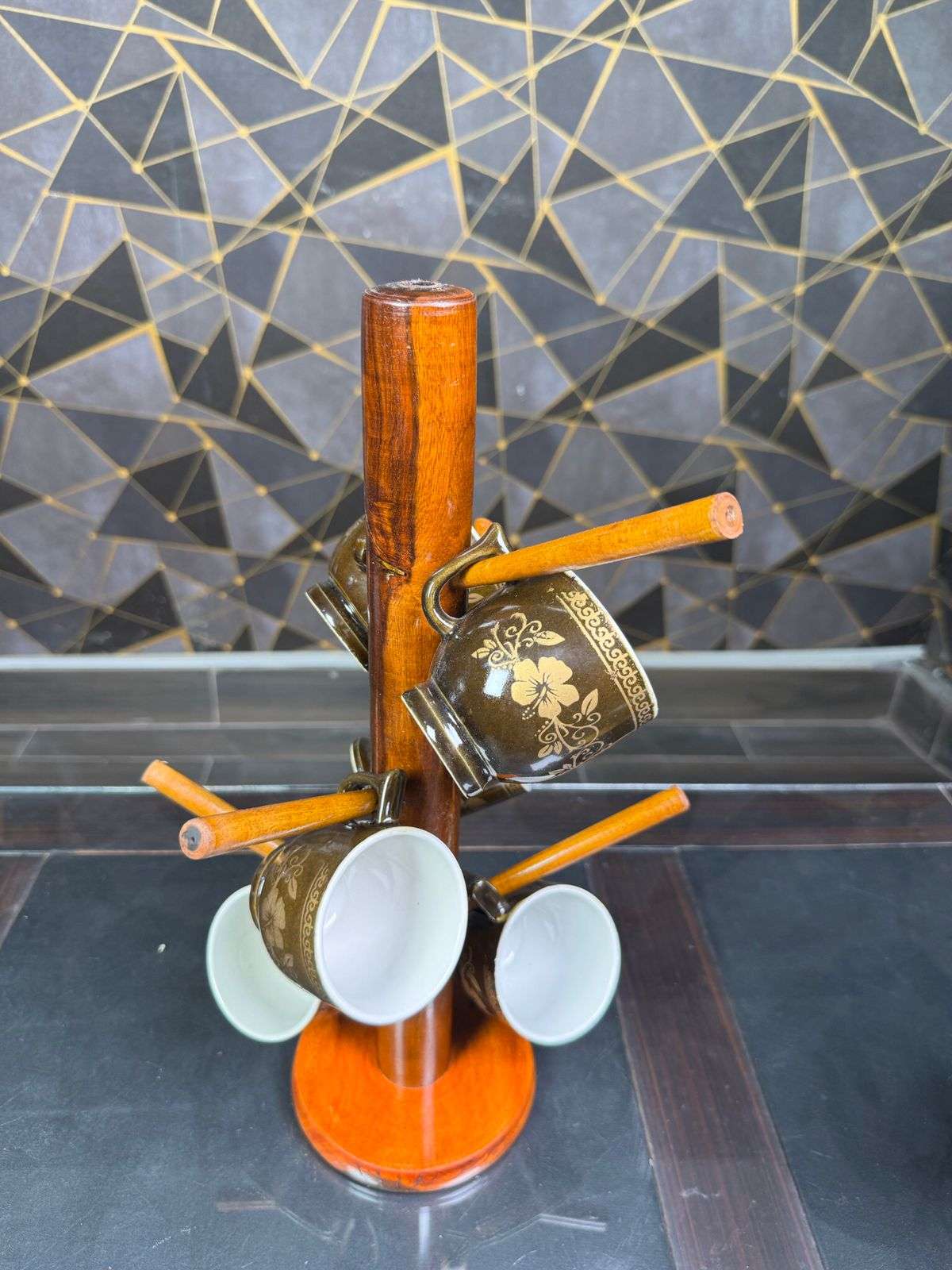 wooden cup stand