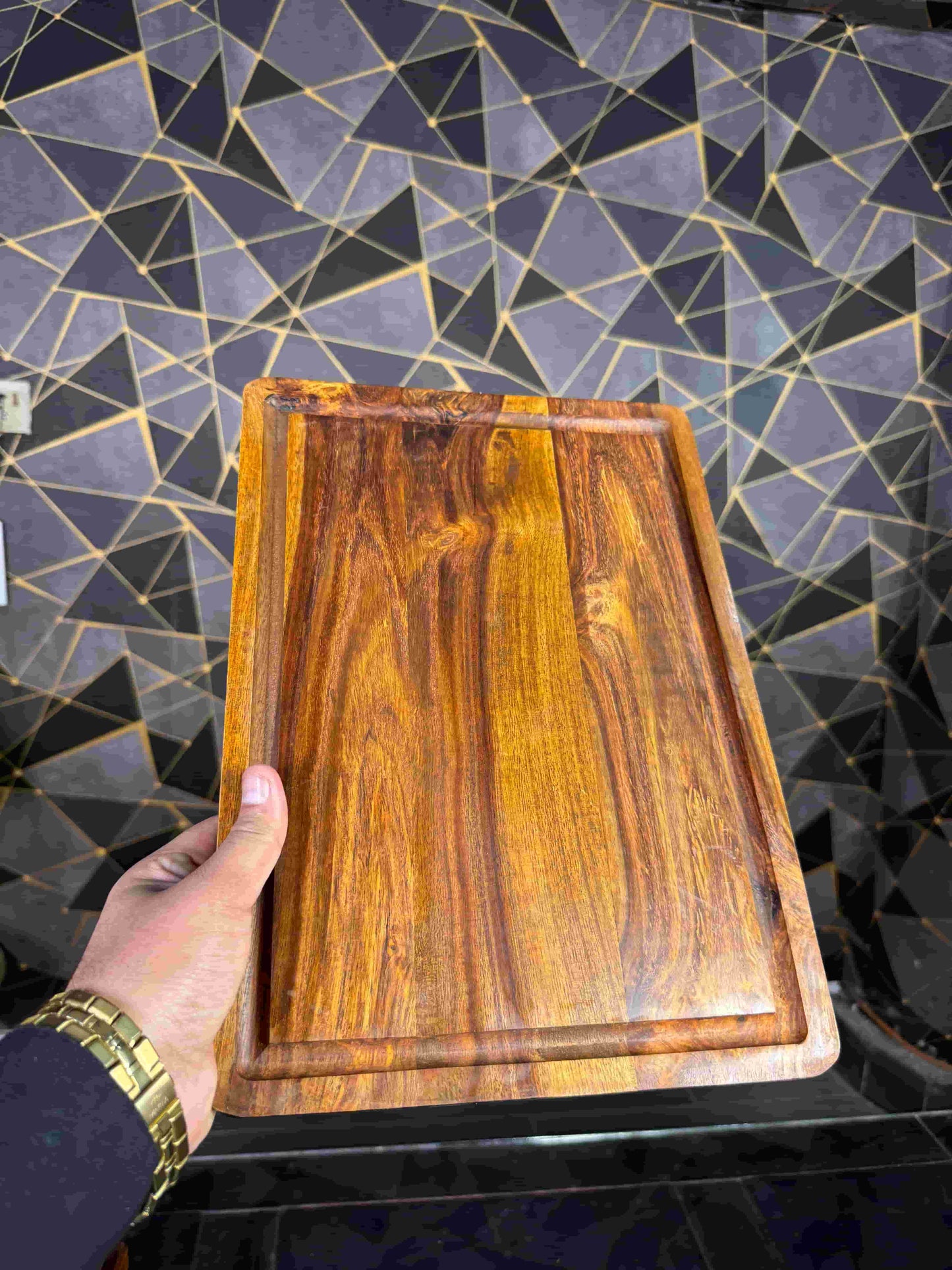 square shape wood platter - wcspk