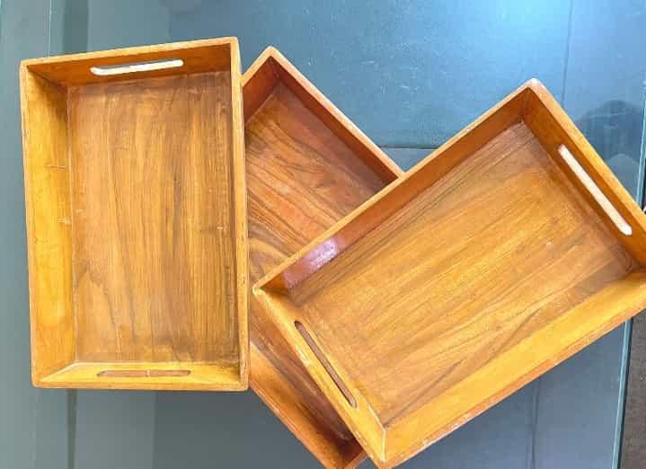 Premium Wooden Tray Set - Set of 3 - wcspk