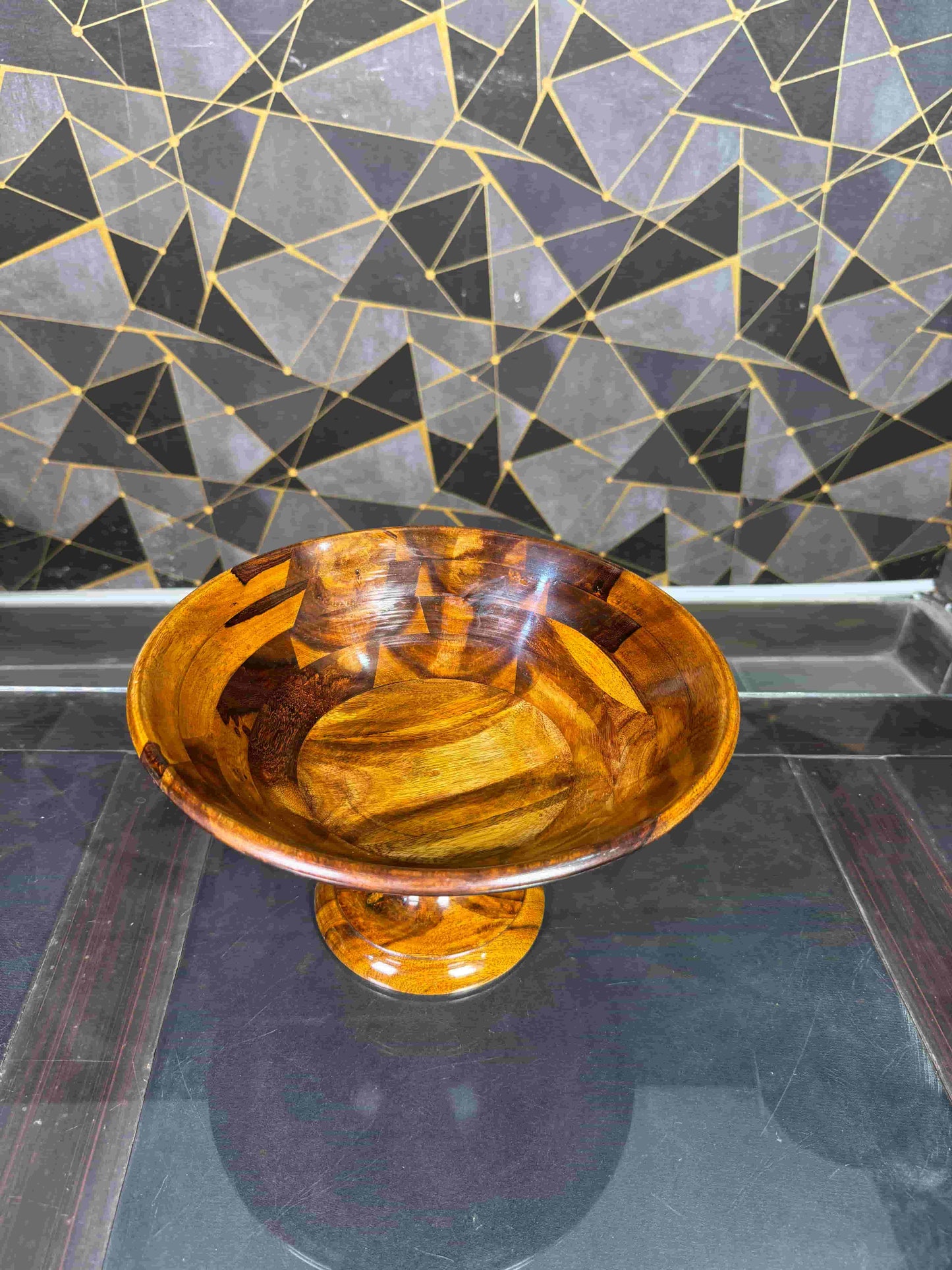 wooden bowl with stand - wcspk