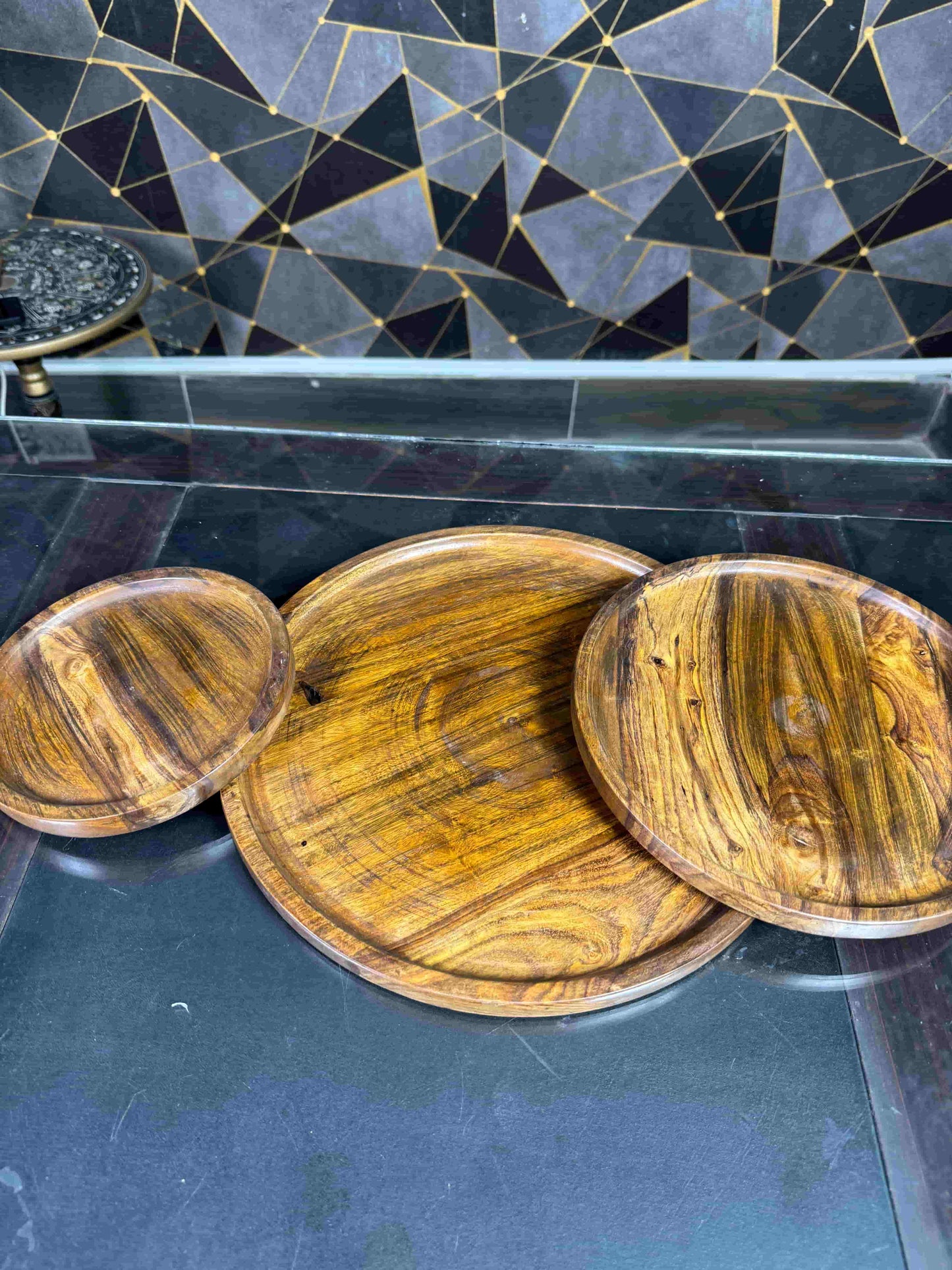 wooden plate set